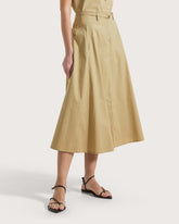 Gonna midi in popeline stretch con cintura -  | Seventy Venezia