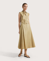 Gonna midi in popeline stretch con cintura -  | Seventy Venezia