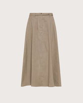 Gonna midi in lino cotone stretch con cintura -  | Seventy Venezia