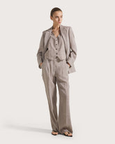 Tailored vest in blended linen melange pinstripe. -  | Seventy Venezia