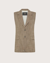 Gilet lungo in misto lino fiammato -  | Seventy Venezia
