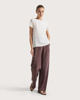 T-shirt girocollo in jersey e crêpe misto seta -  | Seventy Venezia