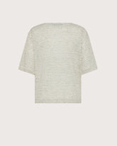 T-shirt serafino in cotone lino a righe -  | Seventy Venezia