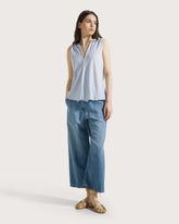 Camicia smanicata in  jersey e crêpe misto seta -  | Seventy Venezia