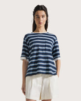 T-shirt mezza manica in jersey rigato -  | Seventy Venezia