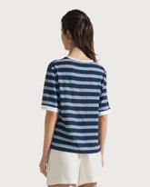 T-shirt mezza manica in jersey rigato -  | Seventy Venezia