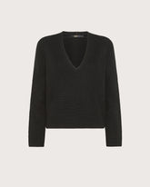 Maglia scollo a V boxy in costa inglese -  | Seventy Venezia