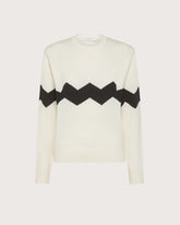 Maglione girocollo misto lana con intarsio a zig zag -  | Seventy Venezia