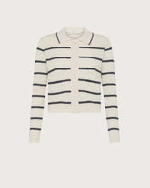 Cardigan polo in filato fiammato a righe -  | Seventy Venezia
