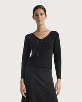 Maglia scollo a V con strass -  | Seventy Venezia