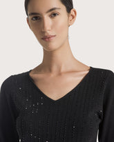 Maglia scollo a V con strass -  | Seventy Venezia