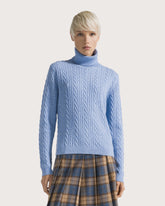 Turtleneck with alternate cable pattern -  | Seventy Venezia