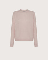 Crewneck sweater with alternate cable pattern -  | Seventy Venezia