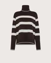 Striped turtleneck sweater in supergeelong lambswool -  | Seventy Venezia