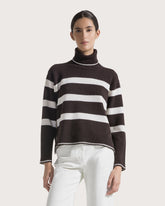 Striped turtleneck sweater in supergeelong lambswool -  | Seventy Venezia