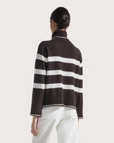 Striped turtleneck sweater in supergeelong lambswool -  | Seventy Venezia