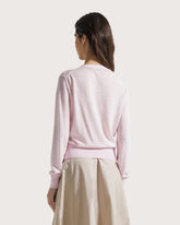 Cardigan scollo a V in rasato di lana lino -  | Seventy Venezia