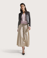 Cardigan scollo a V in rasato di lana lino -  | Seventy Venezia