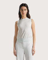 Maglia smanicata  in rasato di lana lino -  | Seventy Venezia