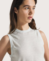 Maglia smanicata  in rasato di lana lino -  | Seventy Venezia