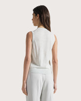 Maglia smanicata  in rasato di lana lino -  | Seventy Venezia