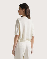 Maglia manica corta in cotone lino con strass -  | Seventy Venezia