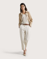 Maglia manica corta in cotone lino con strass -  | Seventy Venezia