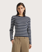 Maglia girocollo in viscosa rigata. -  | Seventy Venezia