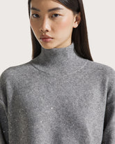 Mock neck top with micro-sequins       -  | Seventy Venezia