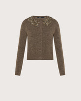 Wool blend cardigan with jewelled embellishments      -  | Seventy Venezia