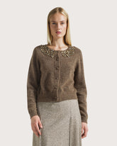 Wool blend cardigan with jewelled embellishments      -  | Seventy Venezia