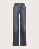 High-waisted long jeans made of washed denim -  | Seventy Venezia