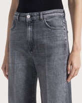 High-waisted long jeans made of washed denim -  | Seventy Venezia