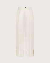 Crinkled linen blended pants with turn-ups. -  | Seventy Venezia