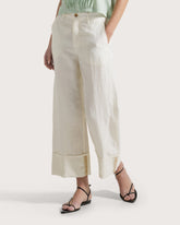 Crinkled linen blended pants with turn-ups. -  | Seventy Venezia