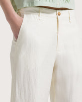 Crinkled linen blended pants with turn-ups. -  | Seventy Venezia