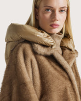 Reversible faux fur coat with quilted hood     -  | Seventy Venezia