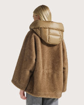 Reversible faux fur coat with quilted hood     -  | Seventy Venezia