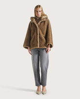 Reversible faux fur coat with quilted hood     -  | Seventy Venezia