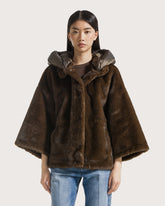 Reversible faux fur coat with quilted hood     -  | Seventy Venezia