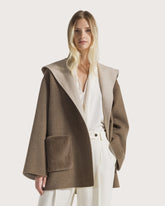 Double-faced mélange blended wool short coat -  | Seventy Venezia