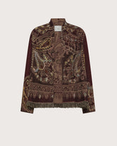Jacquard wool poncho with embroidery -  | Seventy Venezia
