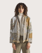 Jacquard wool poncho with embroidery -  | Seventy Venezia