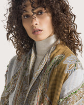 Jacquard wool poncho with embroidery -  | Seventy Venezia