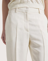 Pantalone carrot fit alla caviglia in viscosa lino -  | Seventy Venezia