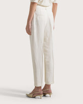 Pantalone carrot fit alla caviglia in viscosa lino -  | Seventy Venezia