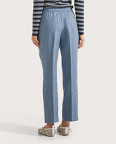 Pantalone elasticato in misto lino viscosa. -  | Seventy Venezia