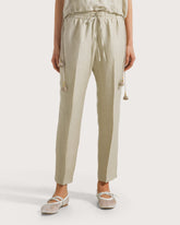 Pantalone elasticato in misto lino. -  | Seventy Venezia