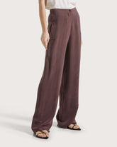 Relaxed-fit long pants in washed silk viscose stretch fabric. -  | Seventy Venezia
