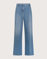 Pantalone lungo doppia pinces in denim leggero -  | Seventy Venezia